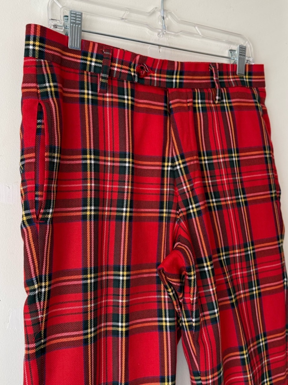 Murray Golf Vintage Broadsword Red Royal Stewart Tartan Plaid Golf Pants Size 32 - Picture 10 of 16